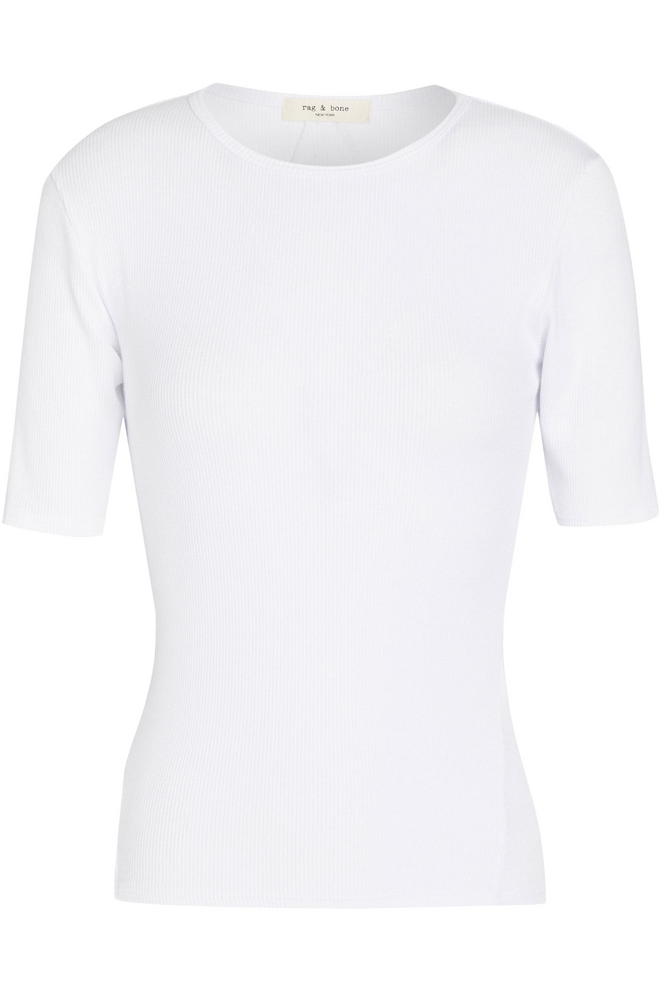 Rag & Bone Ribbed Pima Cotton-blend Jersey T-shirt In White
