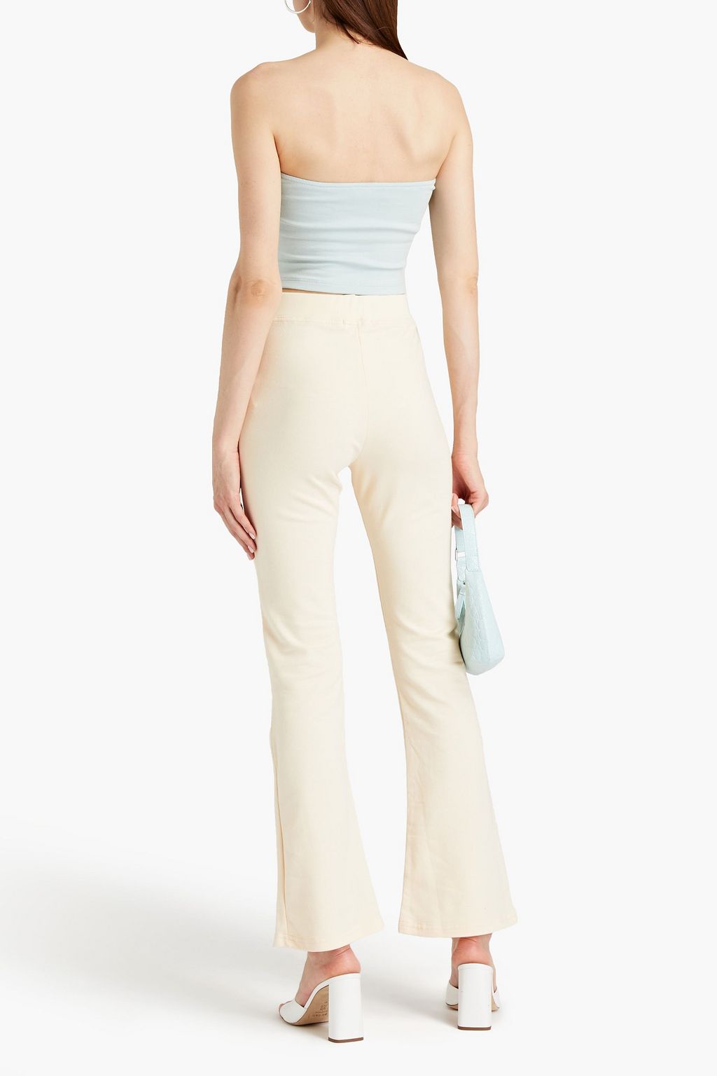 SIMKHAI Strapless French cotton-blend terry top