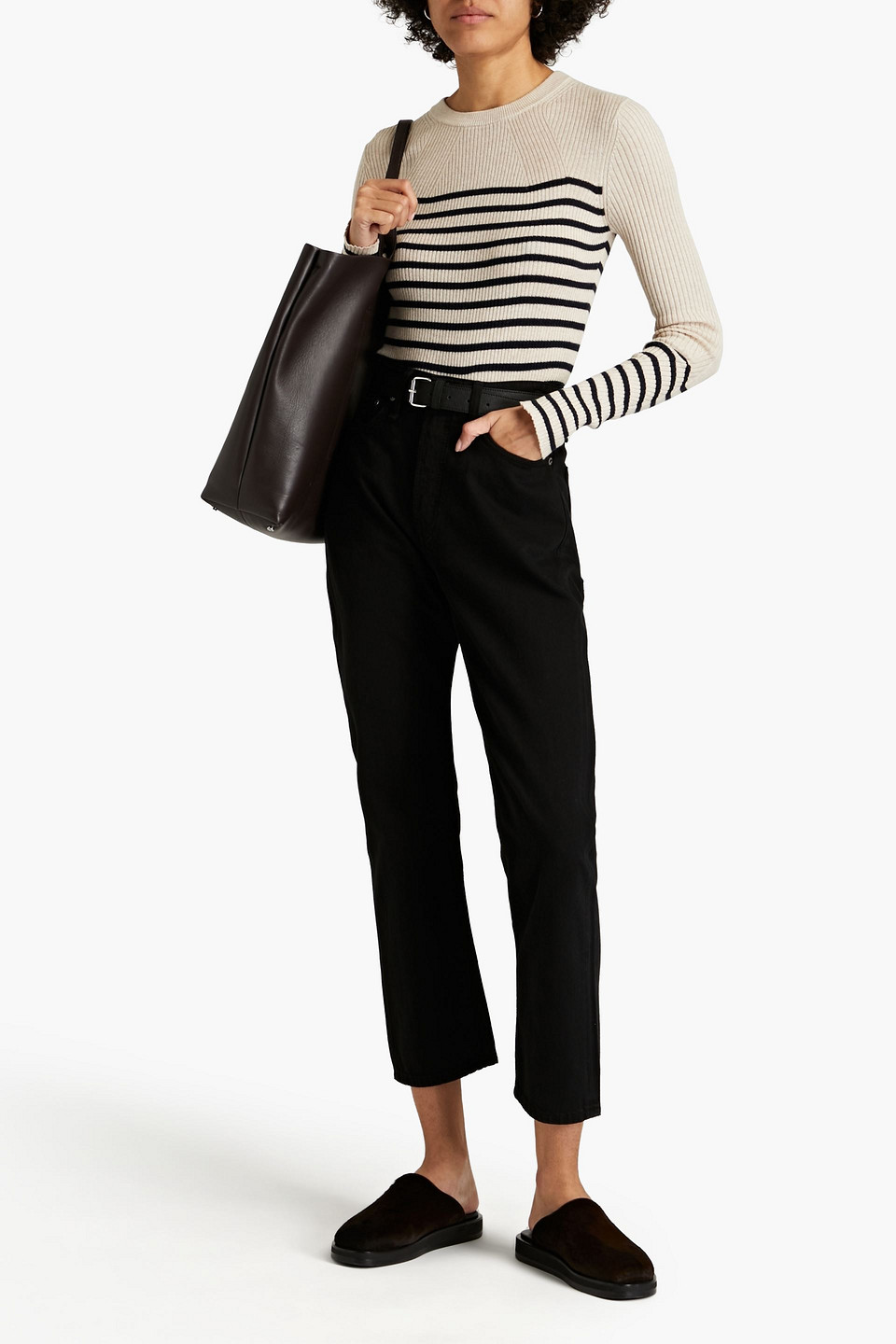 Rag & Bone Logan Wide-leg High-rise Cotton-blend Jeans In Black