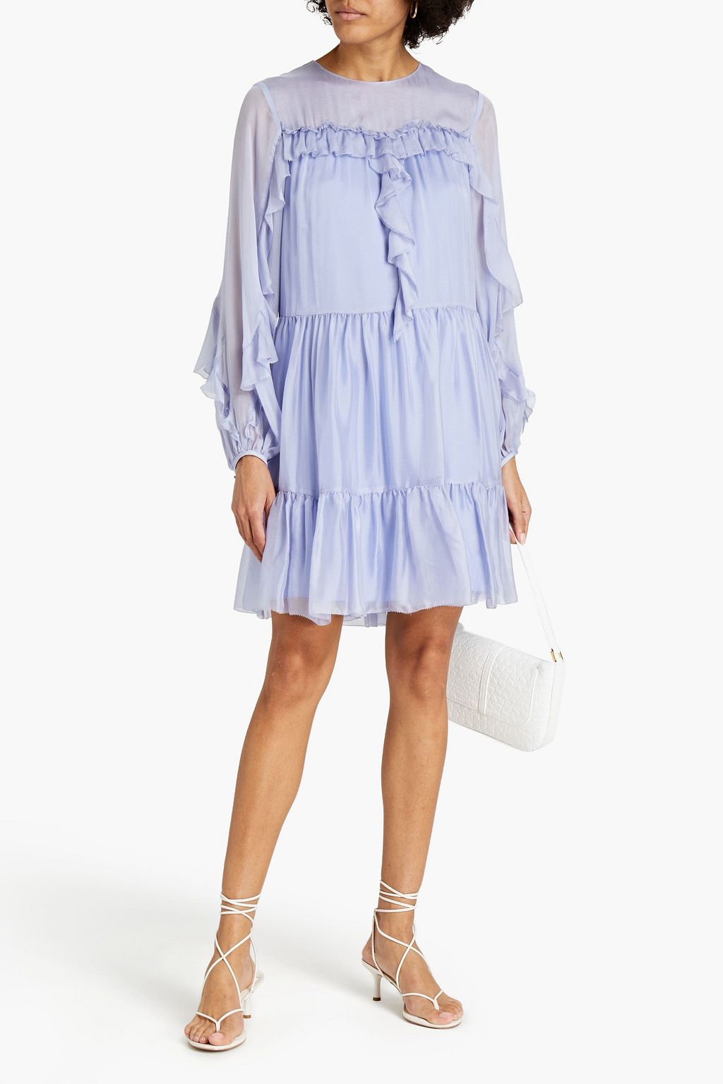TEMPERLEY LONDON Lovebird ruffled silk-voile mini dress