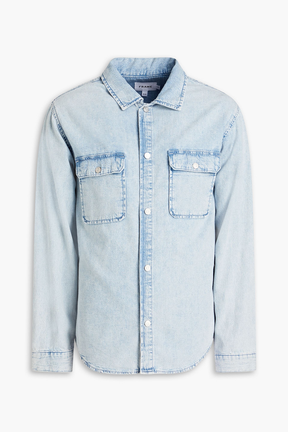 Frame Unison Denim Button-up Shirt In Light Denim