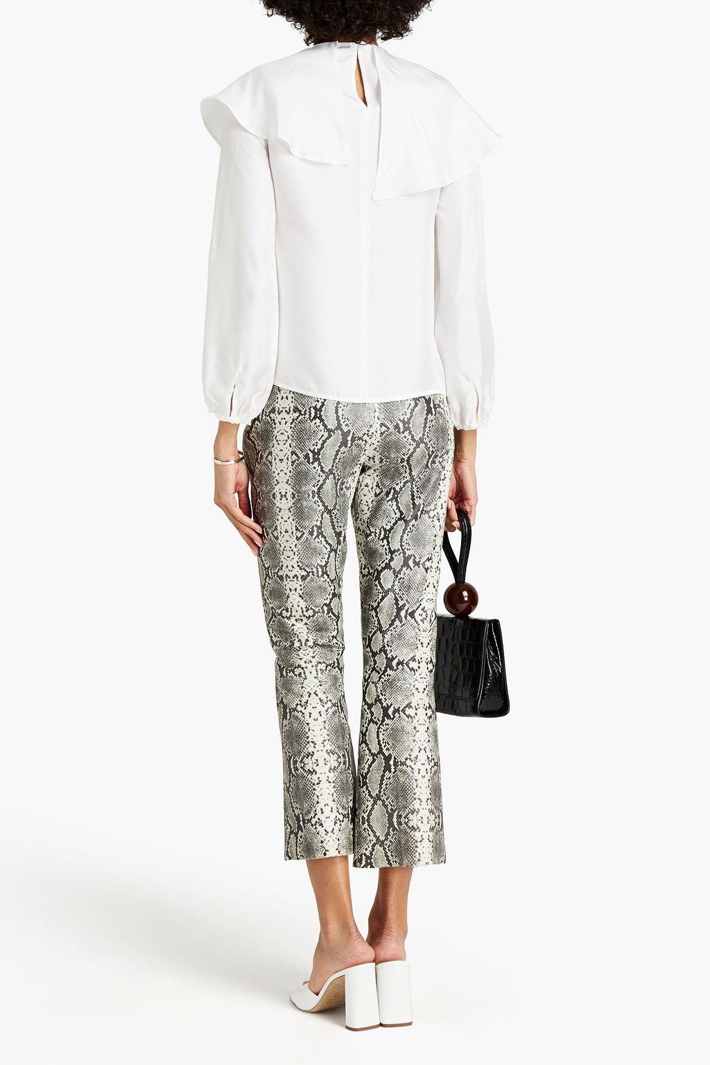 LISOU Talia draped silk-satin blouse