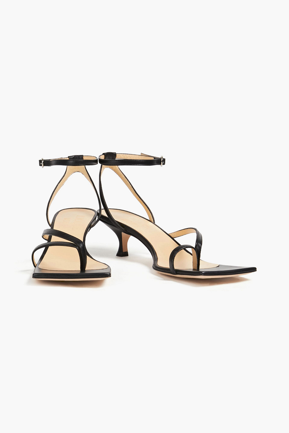 A.w.a.k.e. Delta Leather Sandals In Black