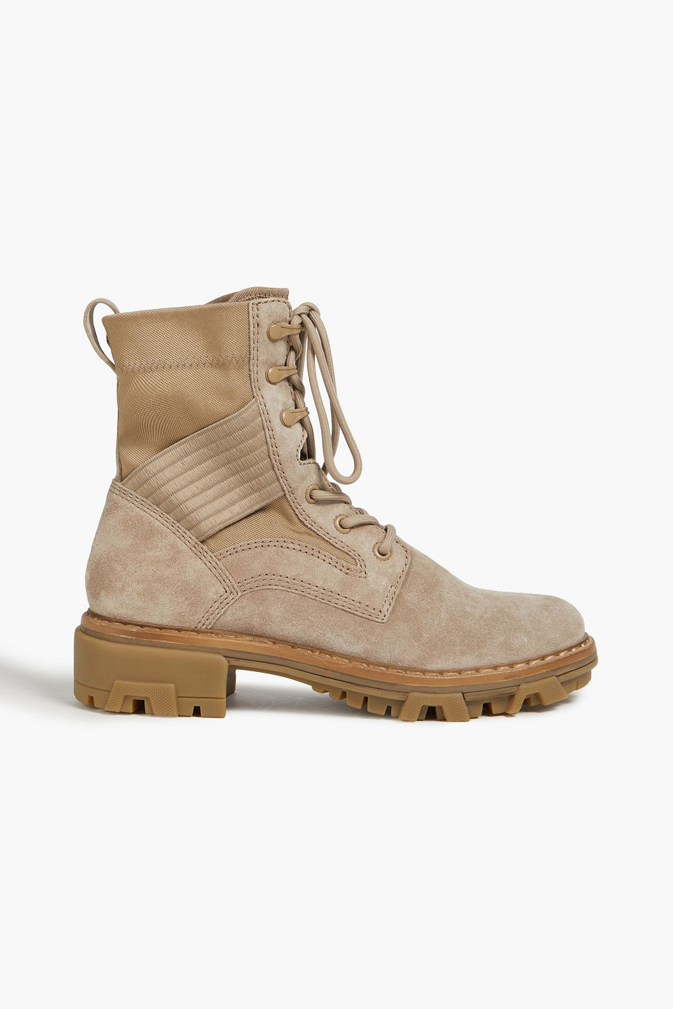 Rag & Bone Shiloh Suede And Mesh Combat Boots In Neutrals