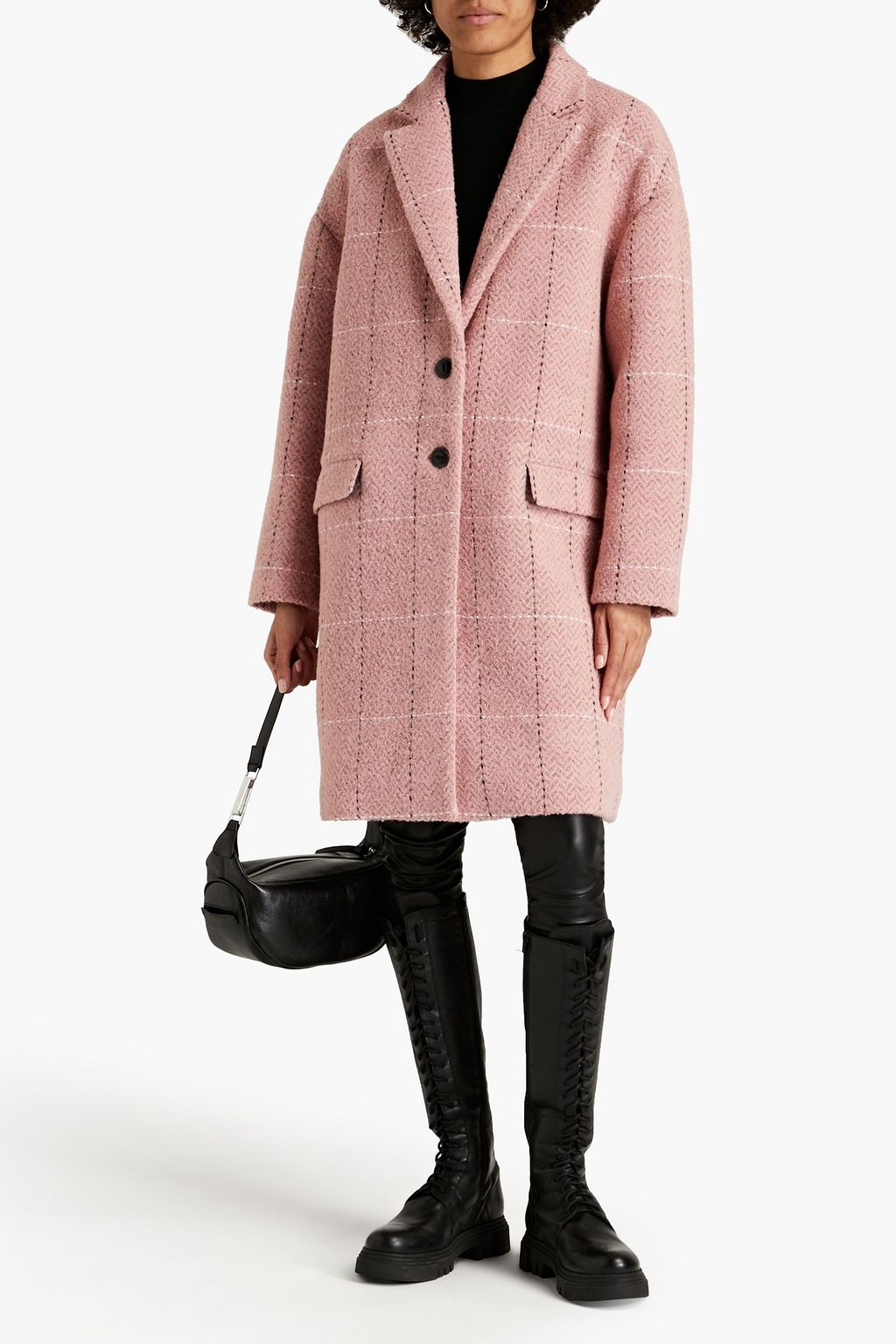 RAG & BONE Estelle 체크 헤링본 부클레 코트