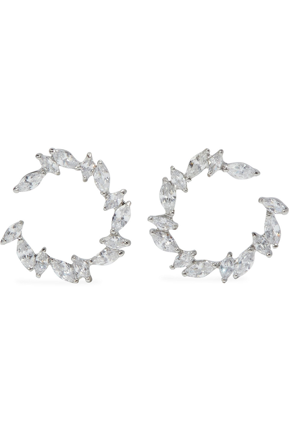 CZ by KENNETH JAY LANE Rhodium-plated crystal earrings