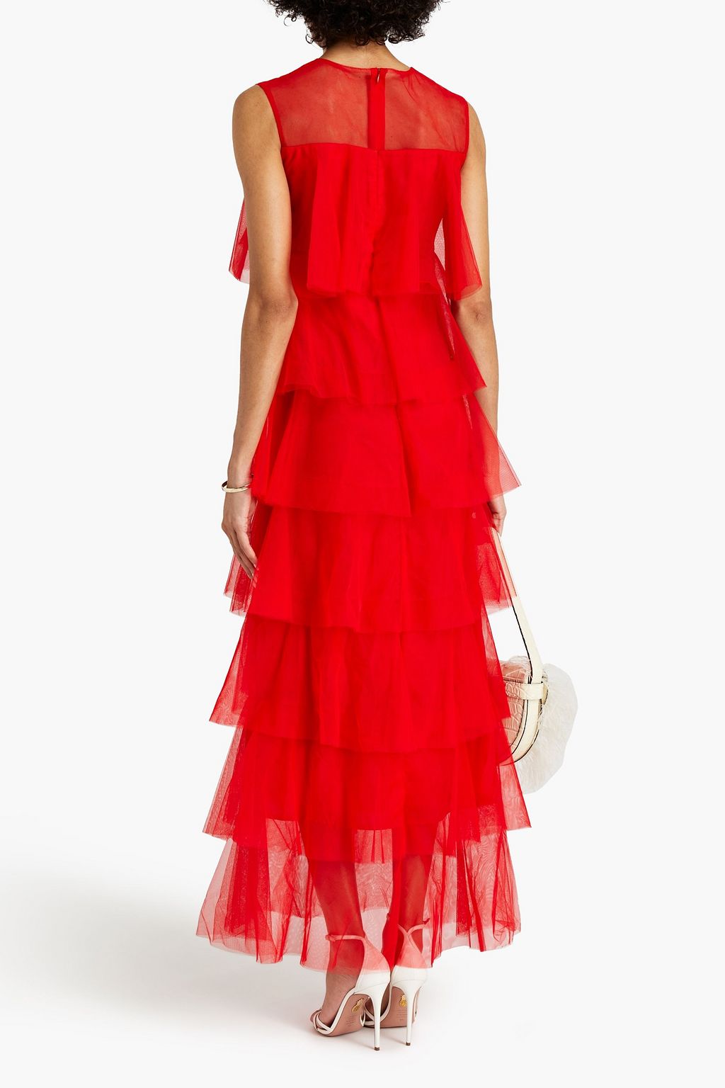 LISOU Belle tiered silk-tulle maxi dress