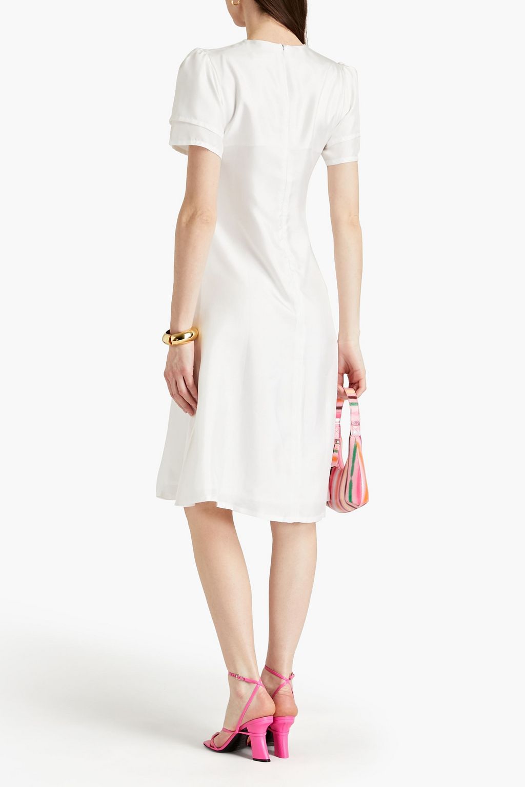 LISOU Floral-print silk-twill dress