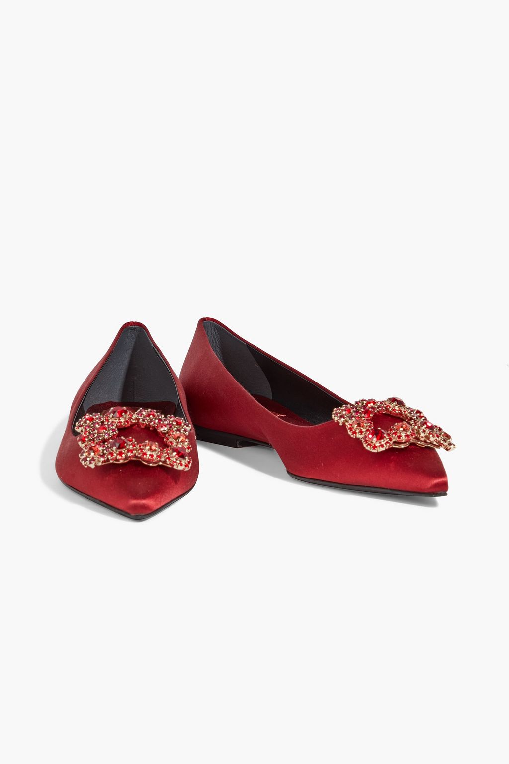 satin pointed toe flats