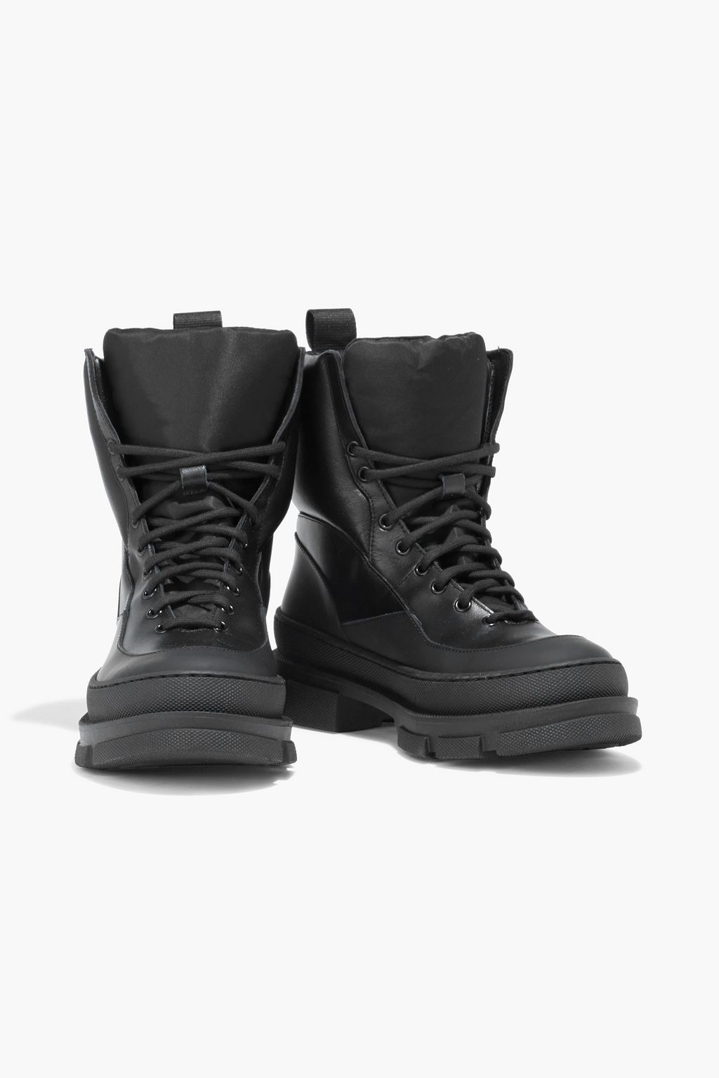 Black Leather combat boots | GANNI 