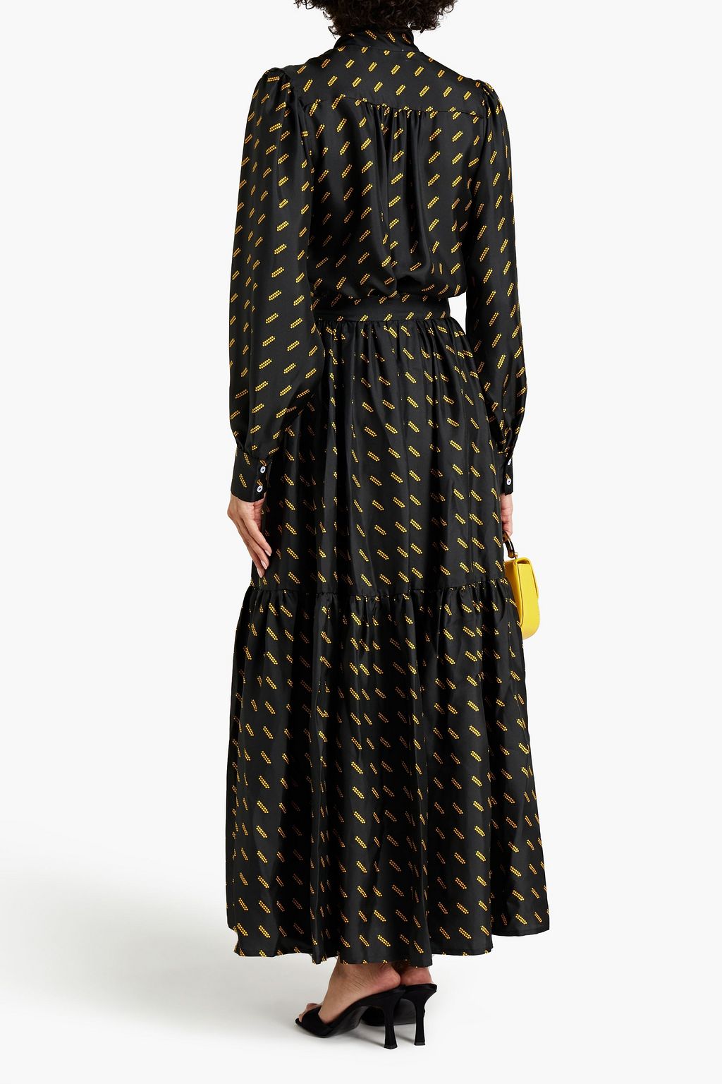 LISOU Sabine printed silk-twill maxi skirt