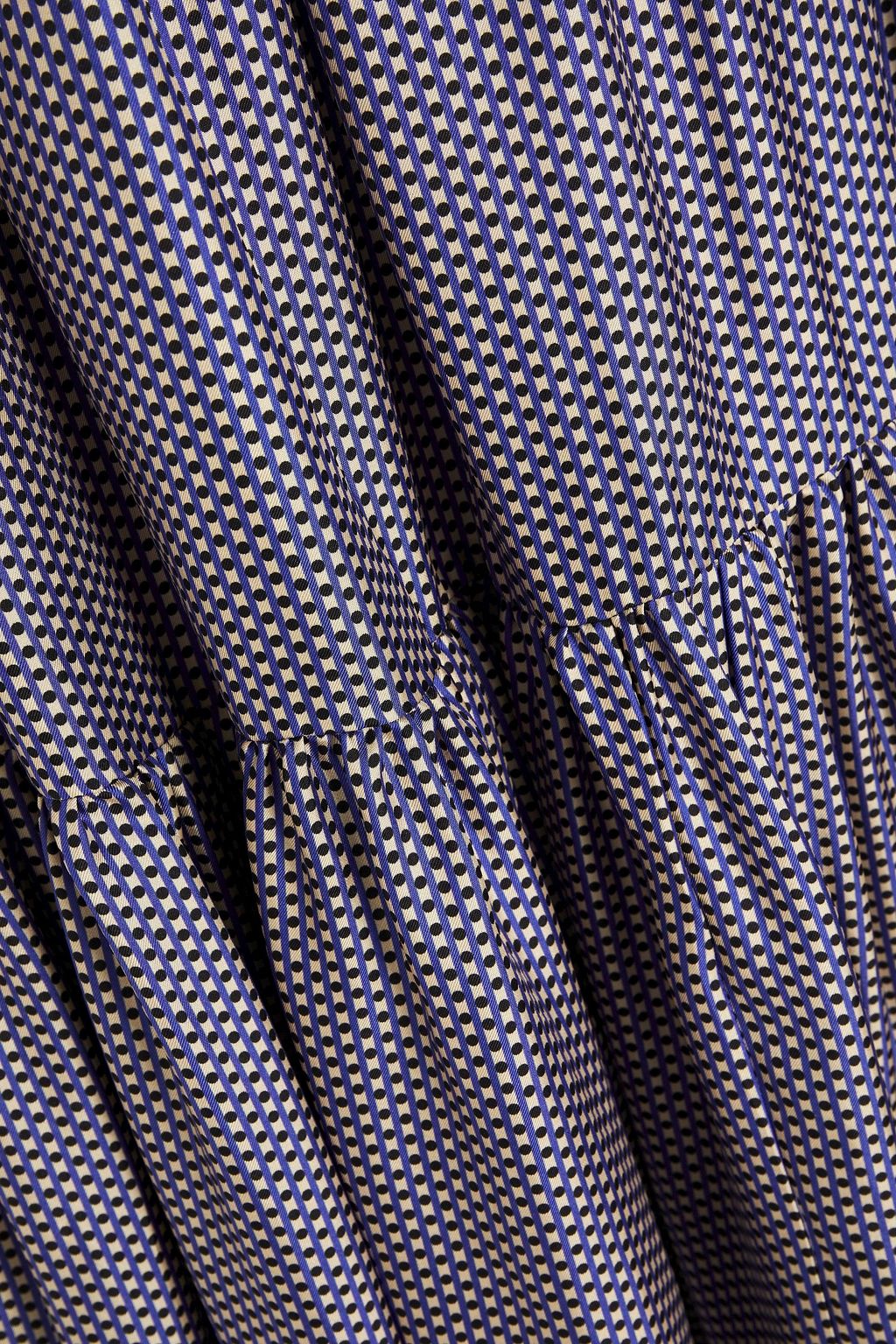 LISOU Sabine printed silk-twill maxi skirt