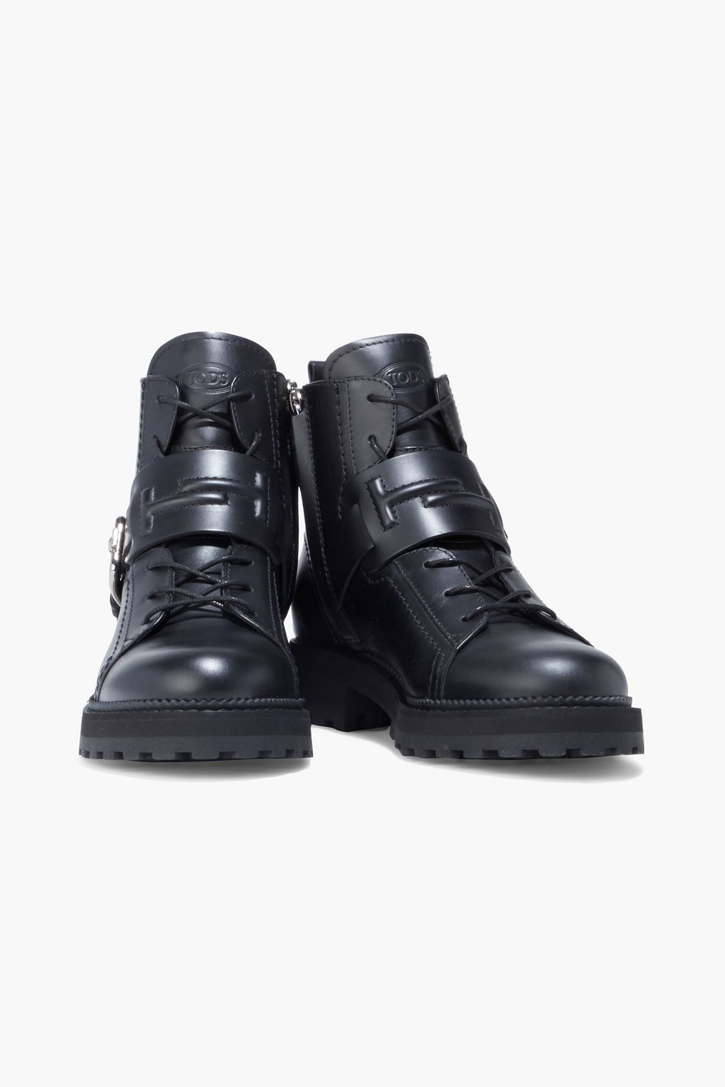 TOD'S Buckled leather combat boots