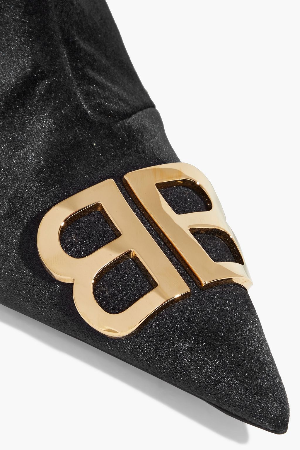 BALENCIAGA BB logo-embellished velvet ankle boots