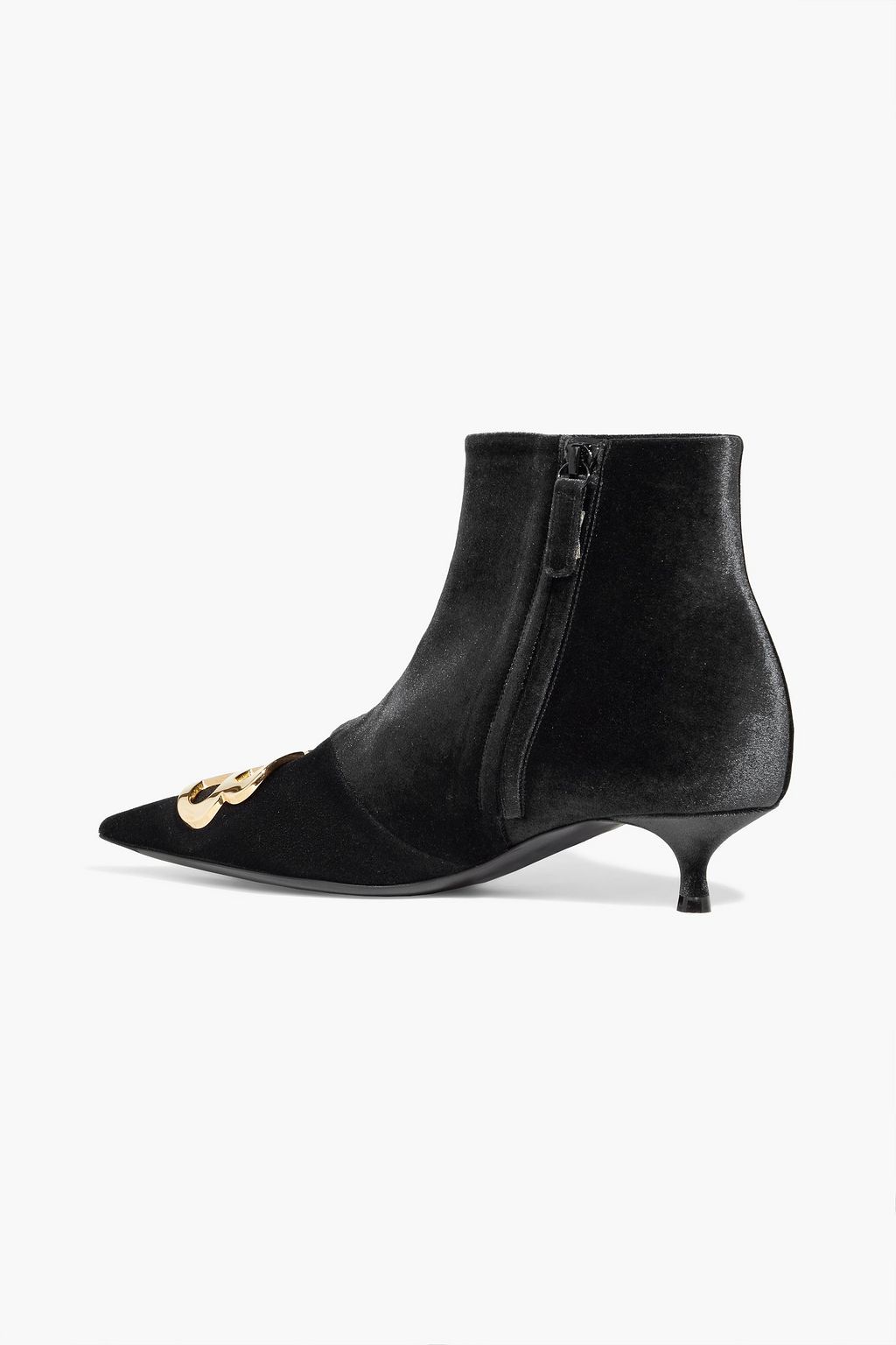 BALENCIAGA BB logo-embellished velvet ankle boots