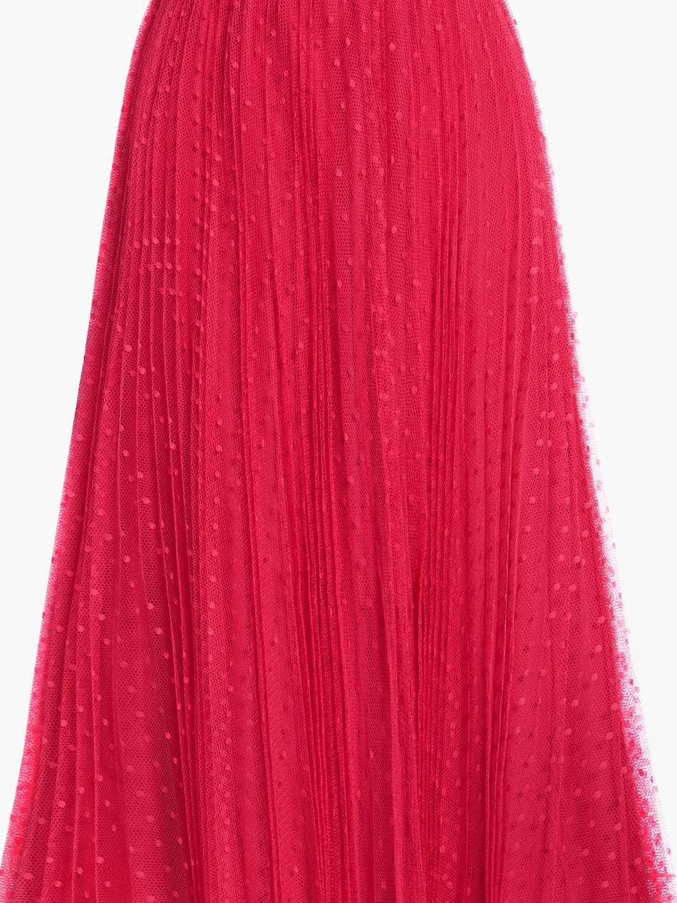 pleated point d'esprit midi skirt