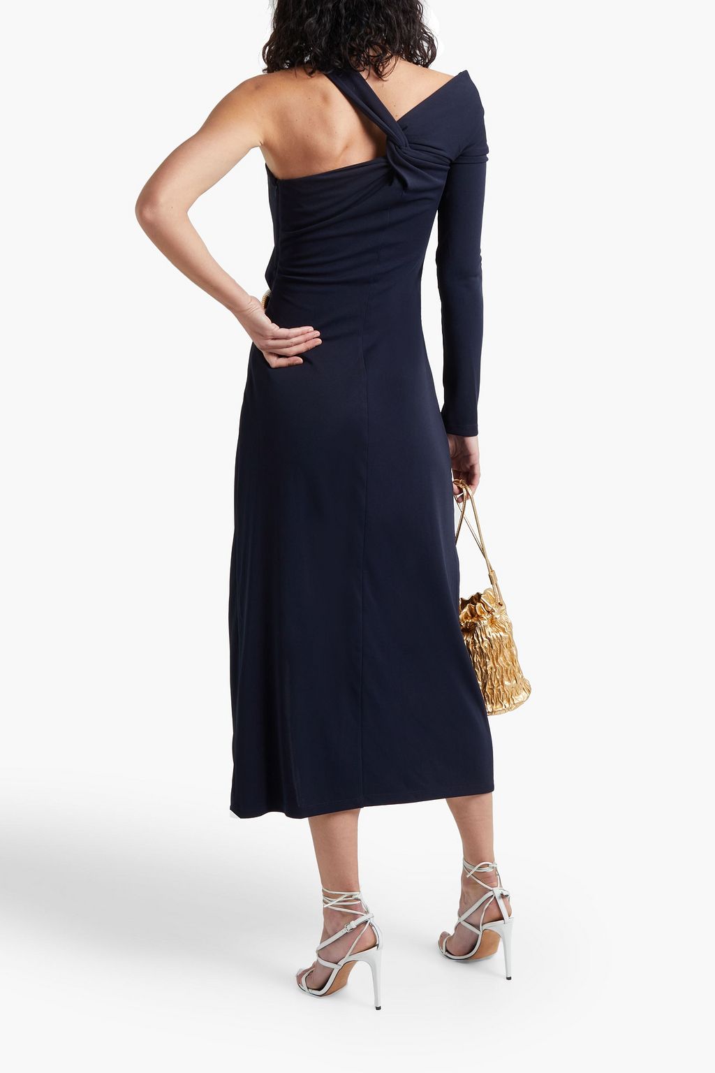 NICHOLAS Off-the-shoulder ruched stretch-jersey midi dress