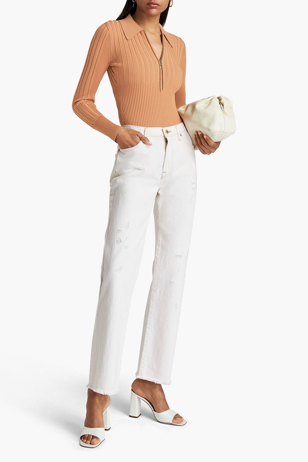 SIMKHAI Ribbed-knit bodysuit