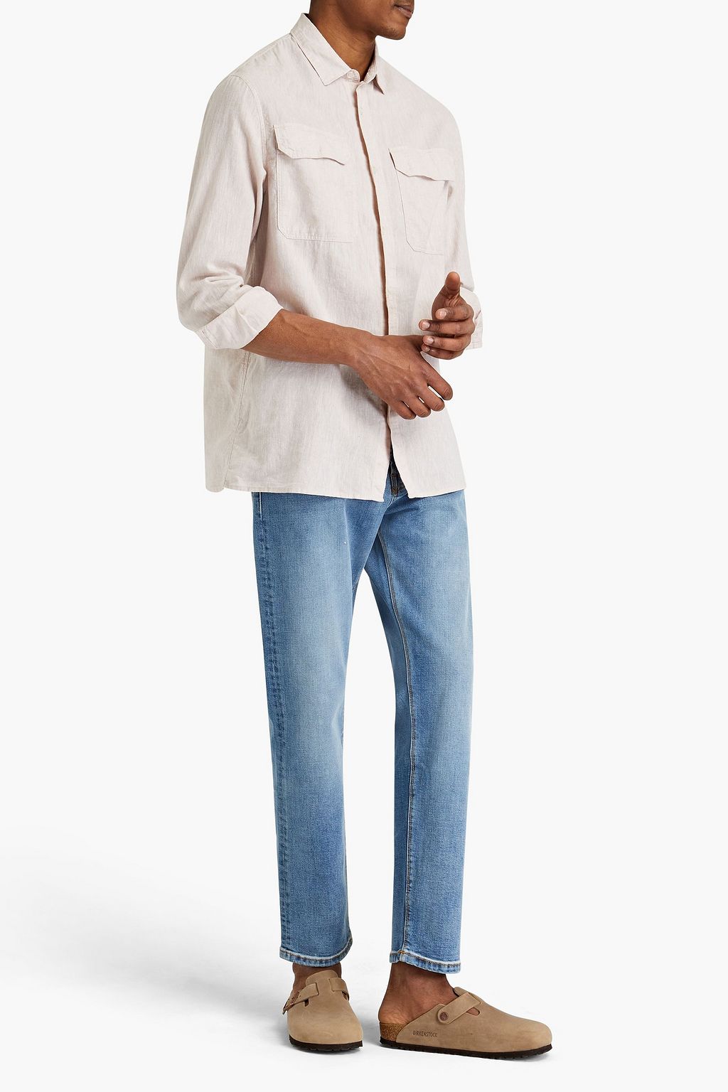 JEANERICA Tapered faded denim jeans