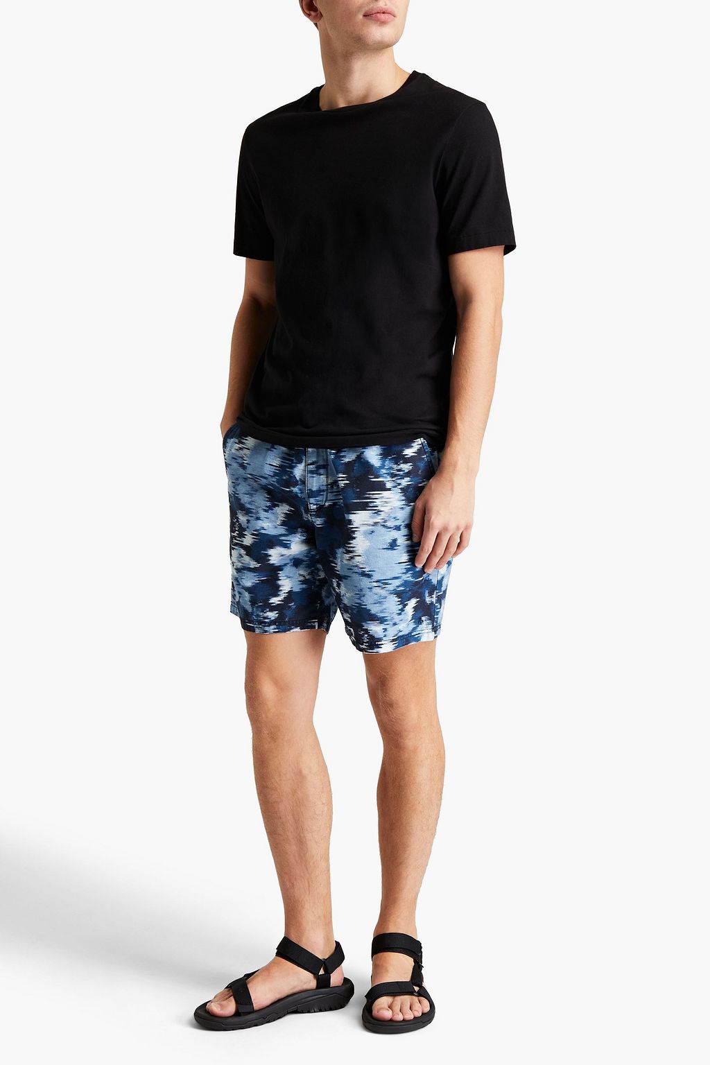 RAG & BONE Eaton marled cotton-jersey shorts