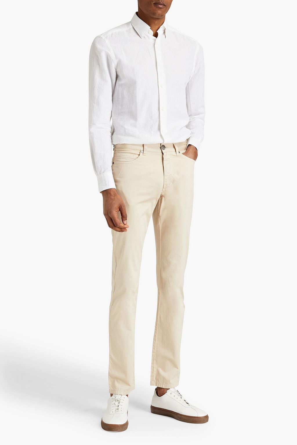 ZEGNA Slim-fit cotton-sateen pants