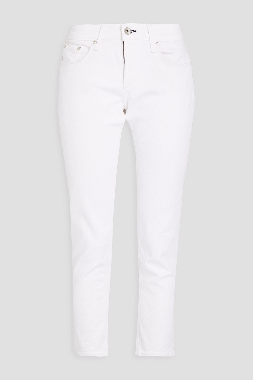 Rag & Bone Dre Mid-rise Ankle Slim Boyfriend Jeans In White