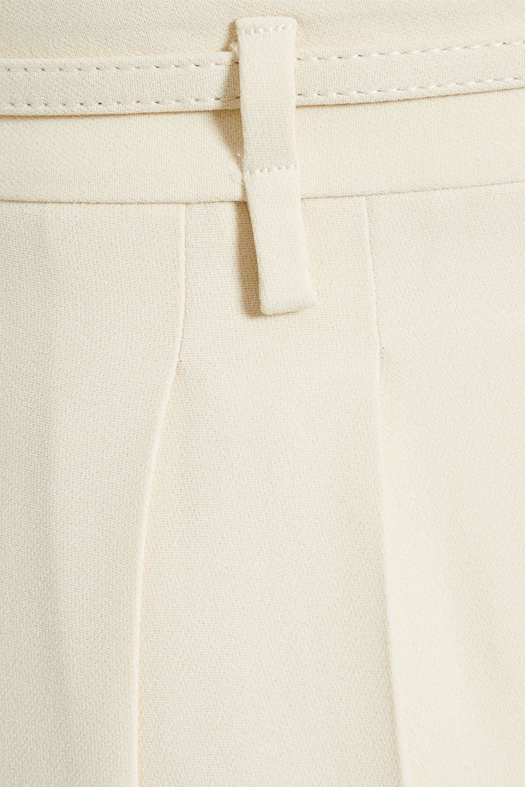 REDVALENTINO Belted pleated stretch-crepe wide-leg pants