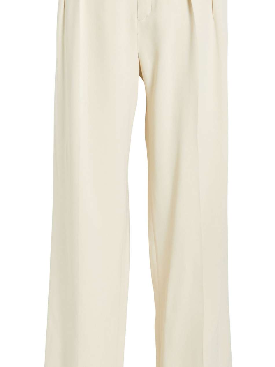 belted pleated stretch-crepe wide-leg pants