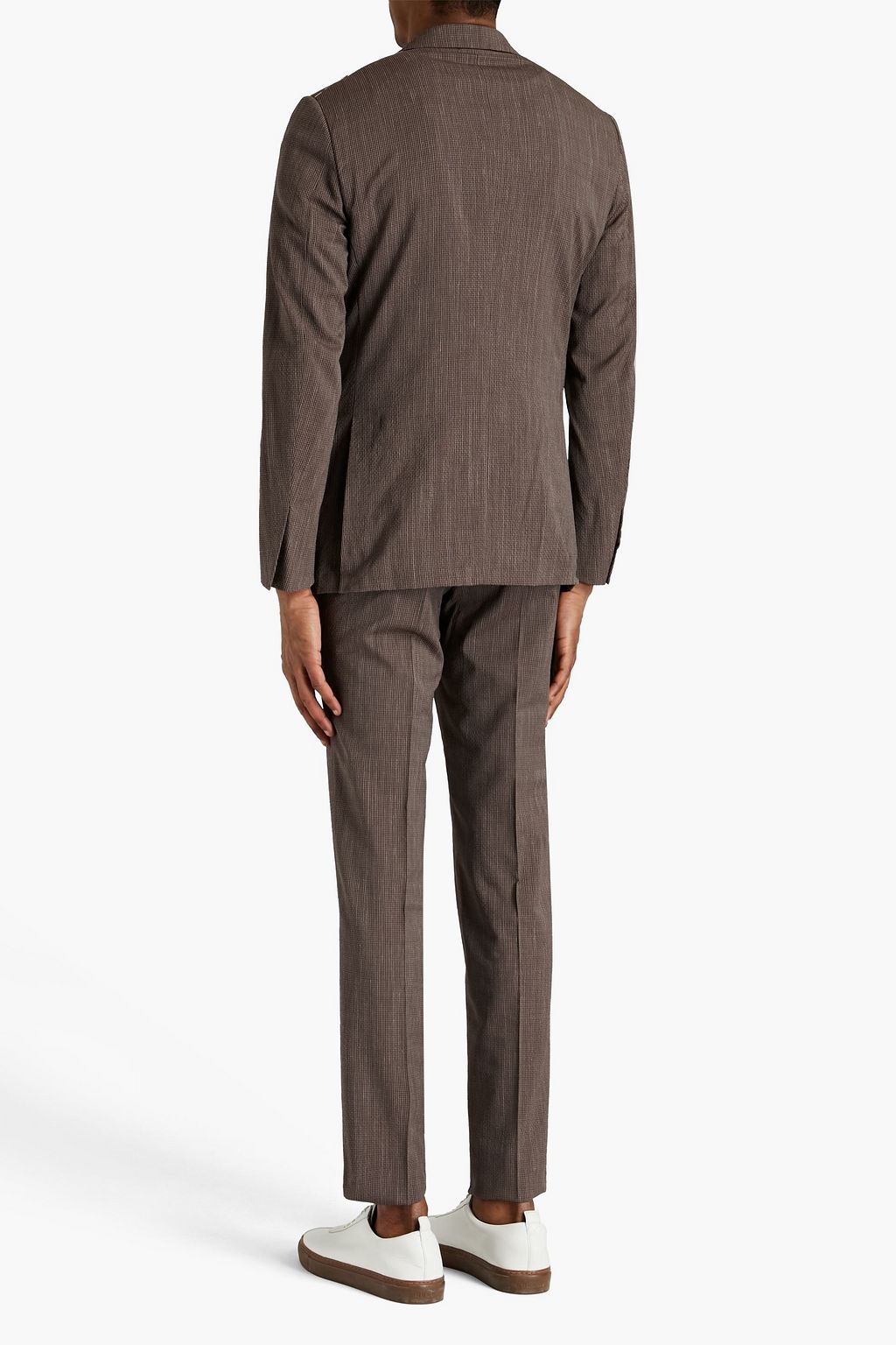 ZEGNA Karierter Blazer mit schmalem Bein aus Seersucker aus einer Wollmischung