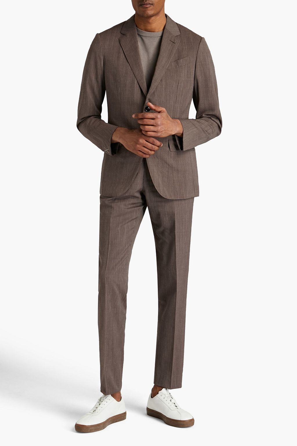 ZEGNA Karierter Blazer mit schmalem Bein aus Seersucker aus einer Wollmischung