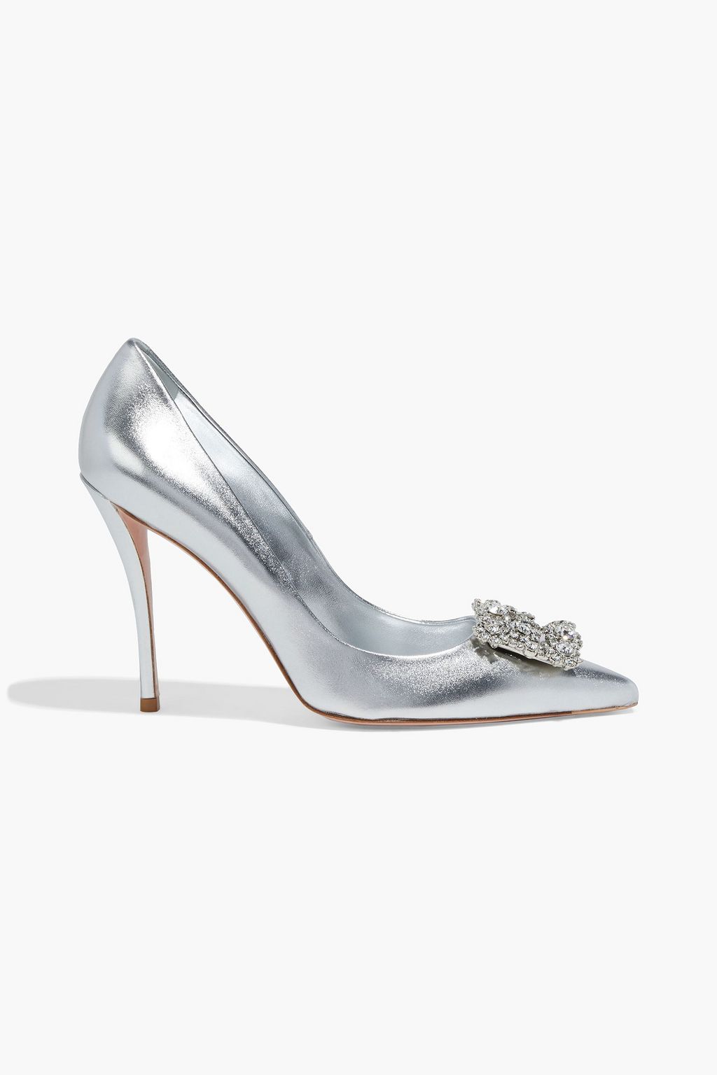 Silver Crystal-embellished metallic 