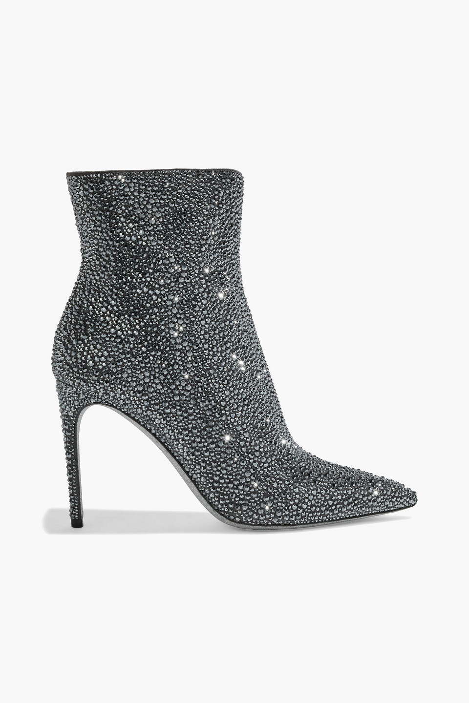 René Caovilla Jet crystal-embellished suede ankle boots