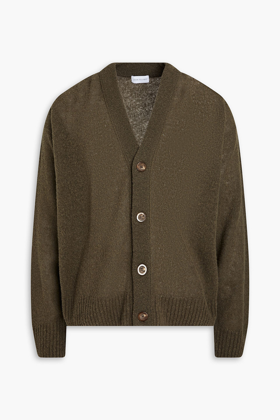 john elliott - bouclé-knit merino wool-blend cardigan - neutral - 1