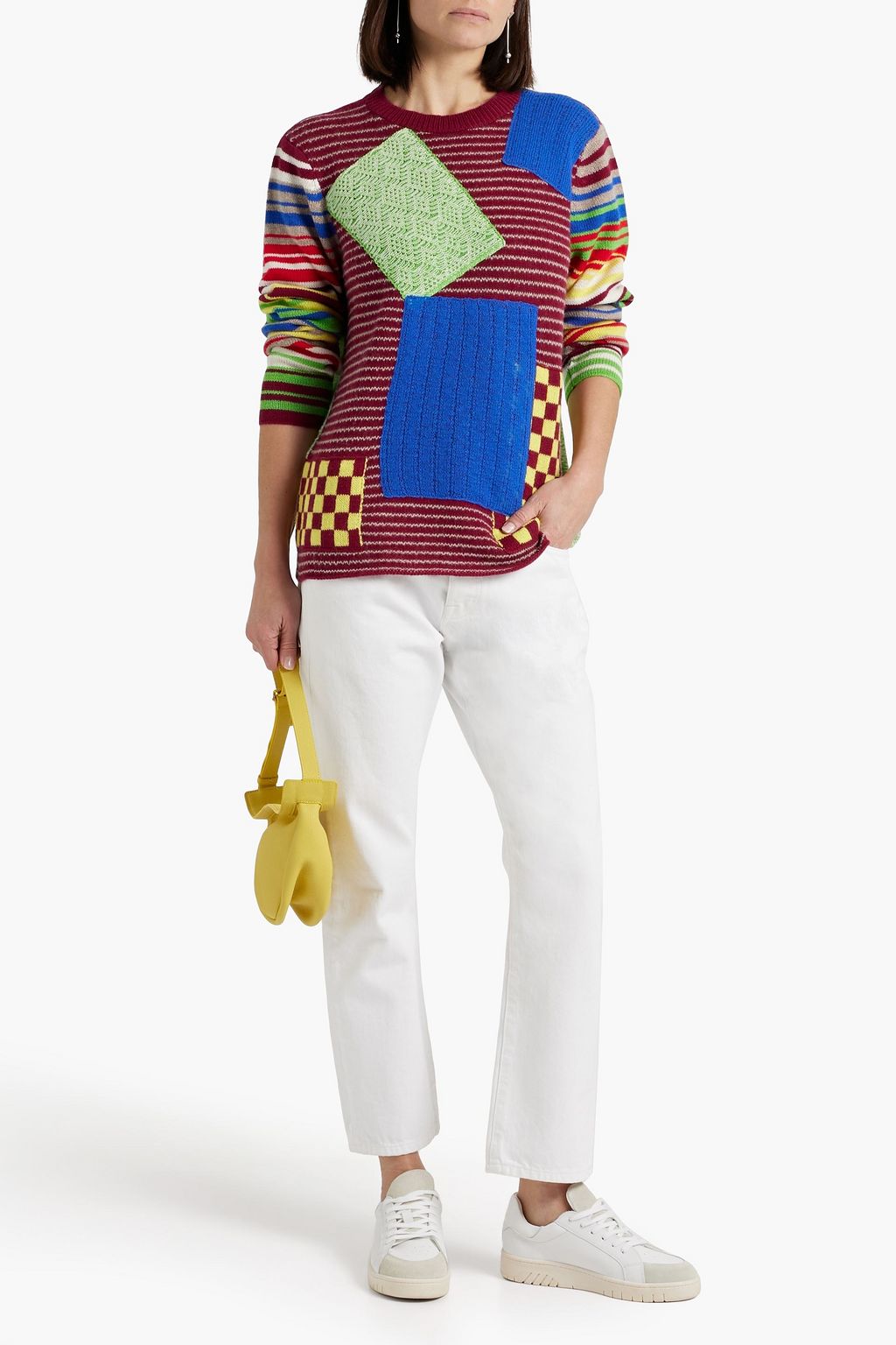 THE ELDER STATESMAN Moyen Pullover aus einer Woll-Kaschmirmischung in Patchwork-Optik
