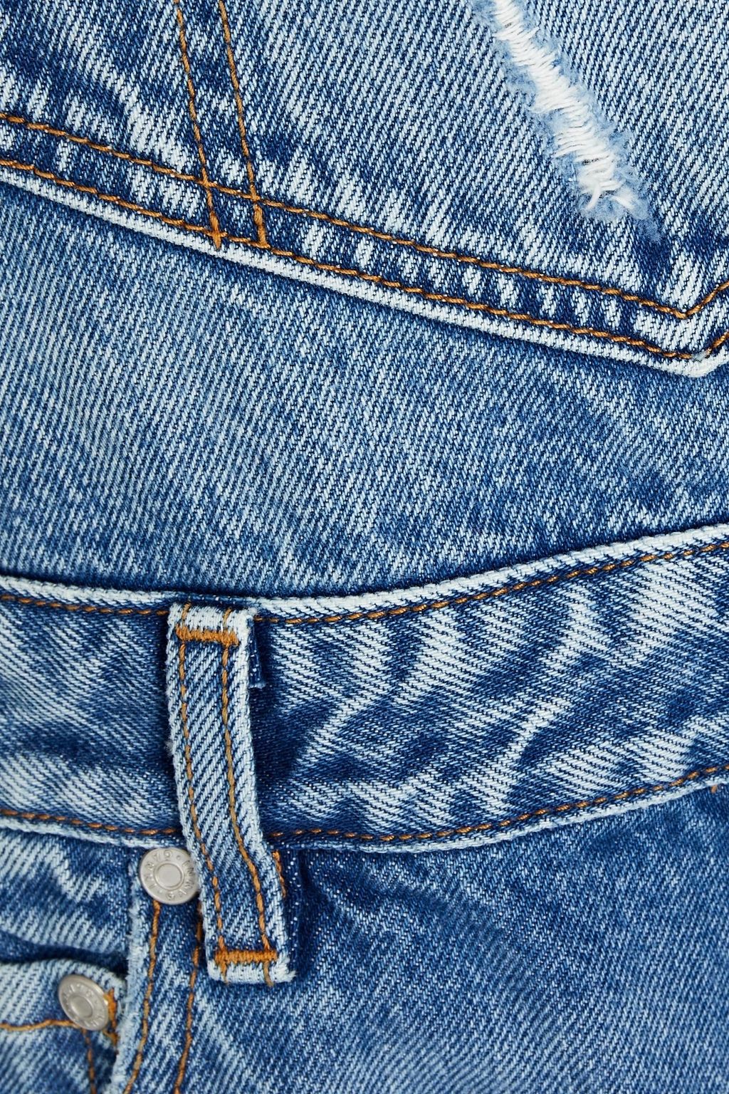 GANNI Distressed denim overalls Sale up to 70 off THE