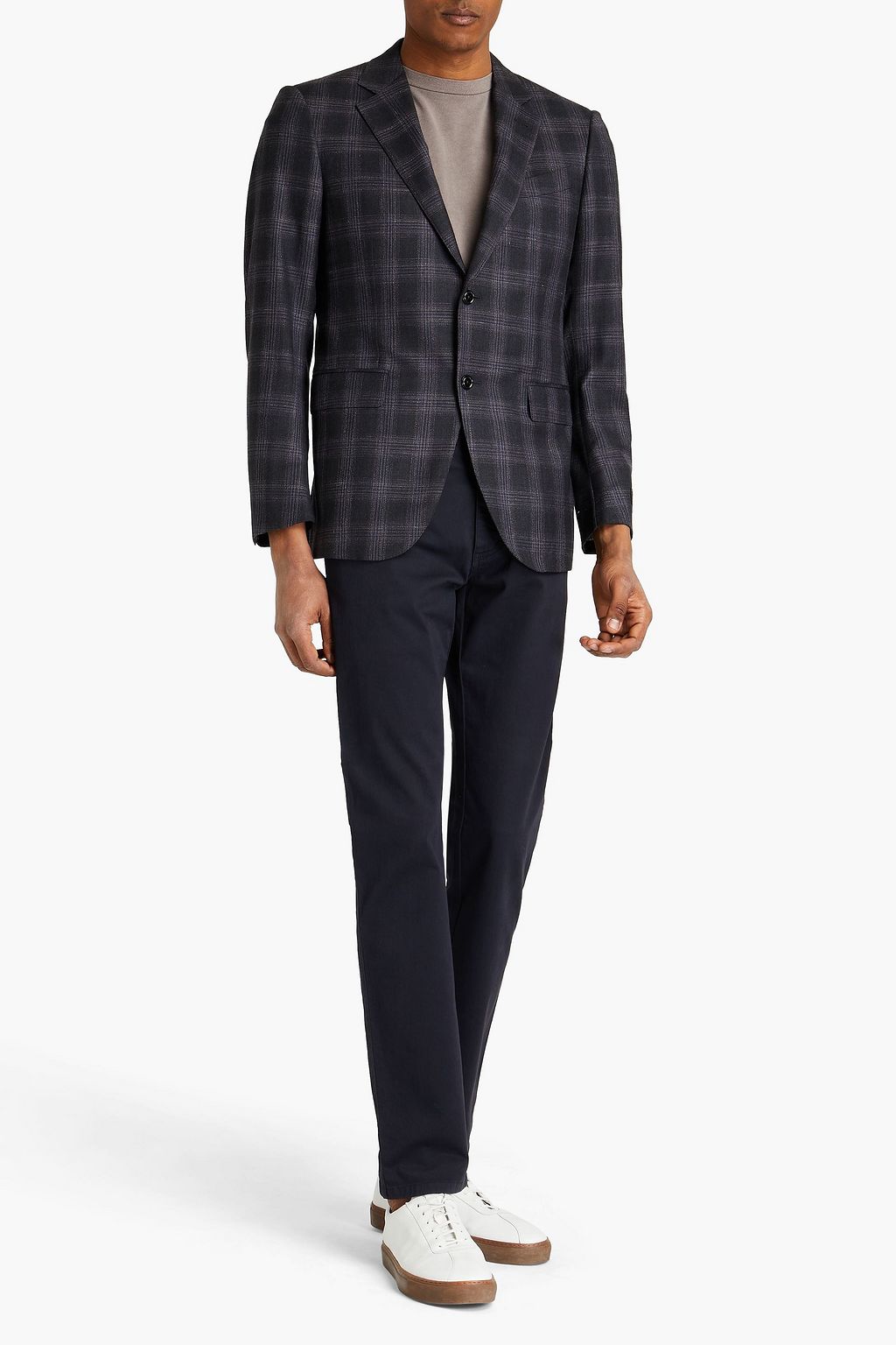 ZEGNA Checked wool-blend blazer