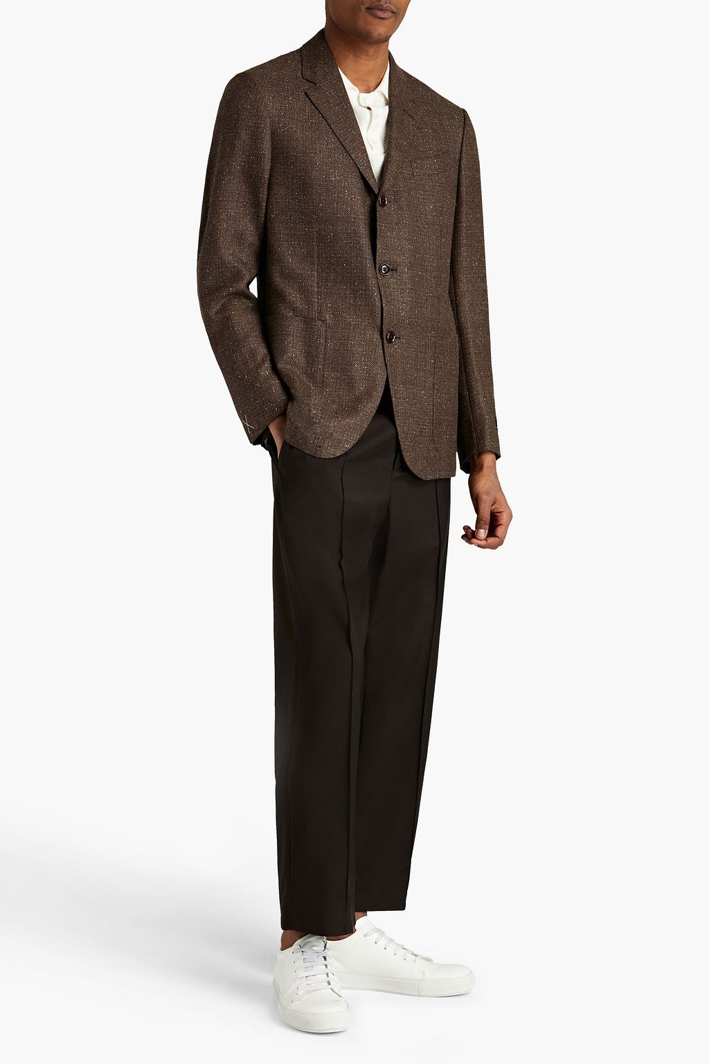 ZEGNA Donegal wool and silk-blend blazer