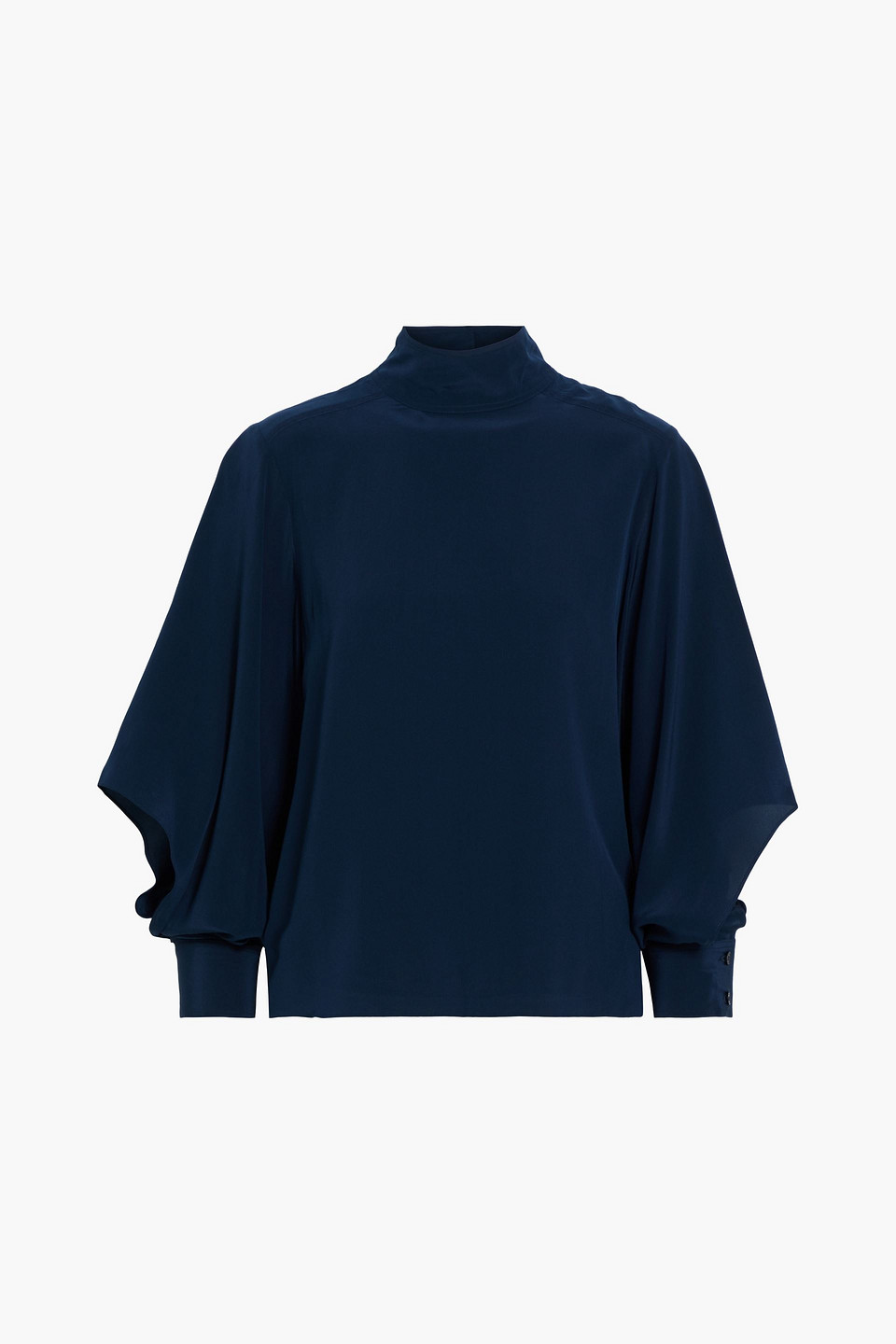 iris & ink - vivienne organic silk-crepe blouse - blue - uk/au 14