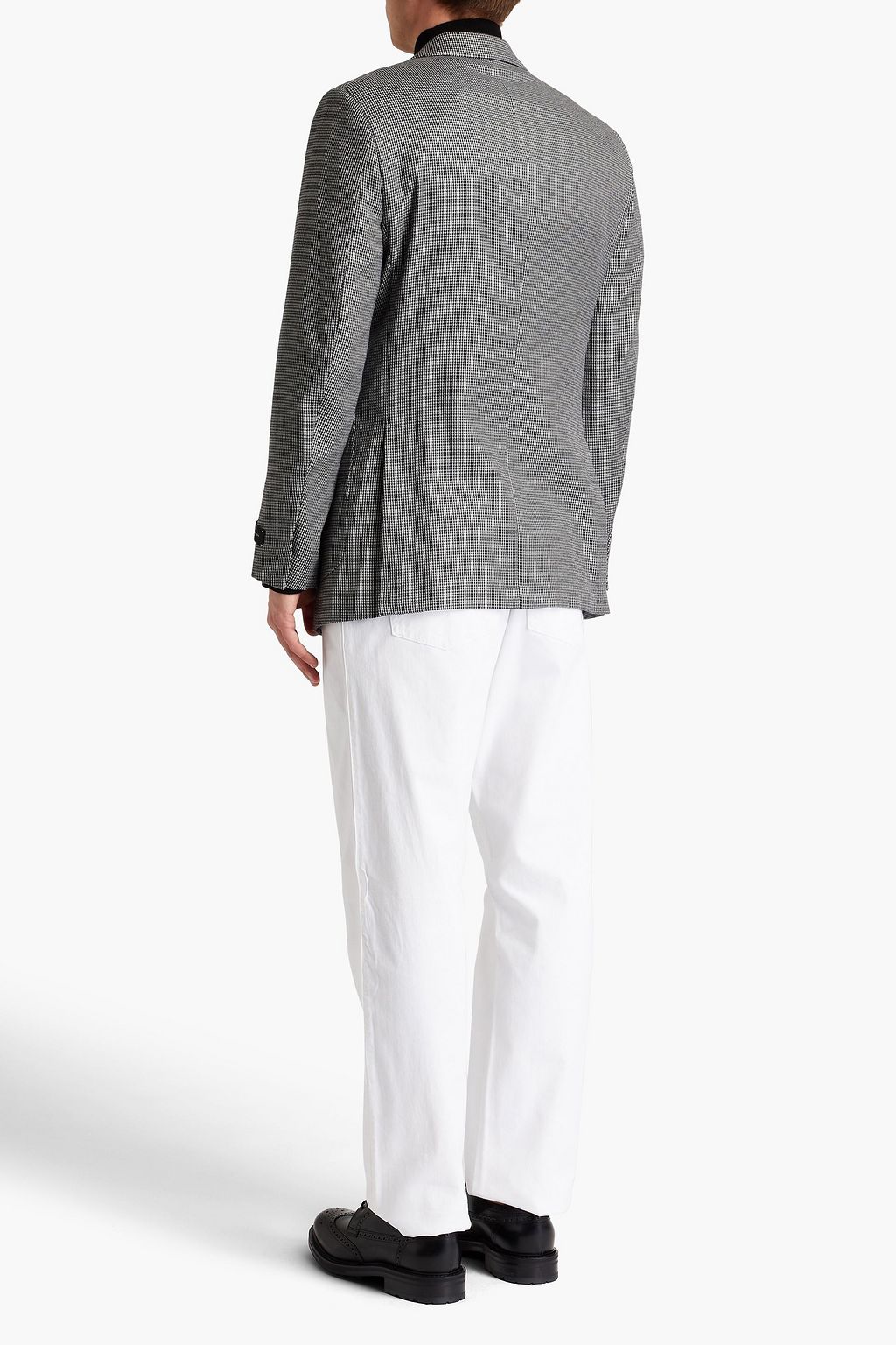 ZEGNA Houndstooth cotton-blend blazer