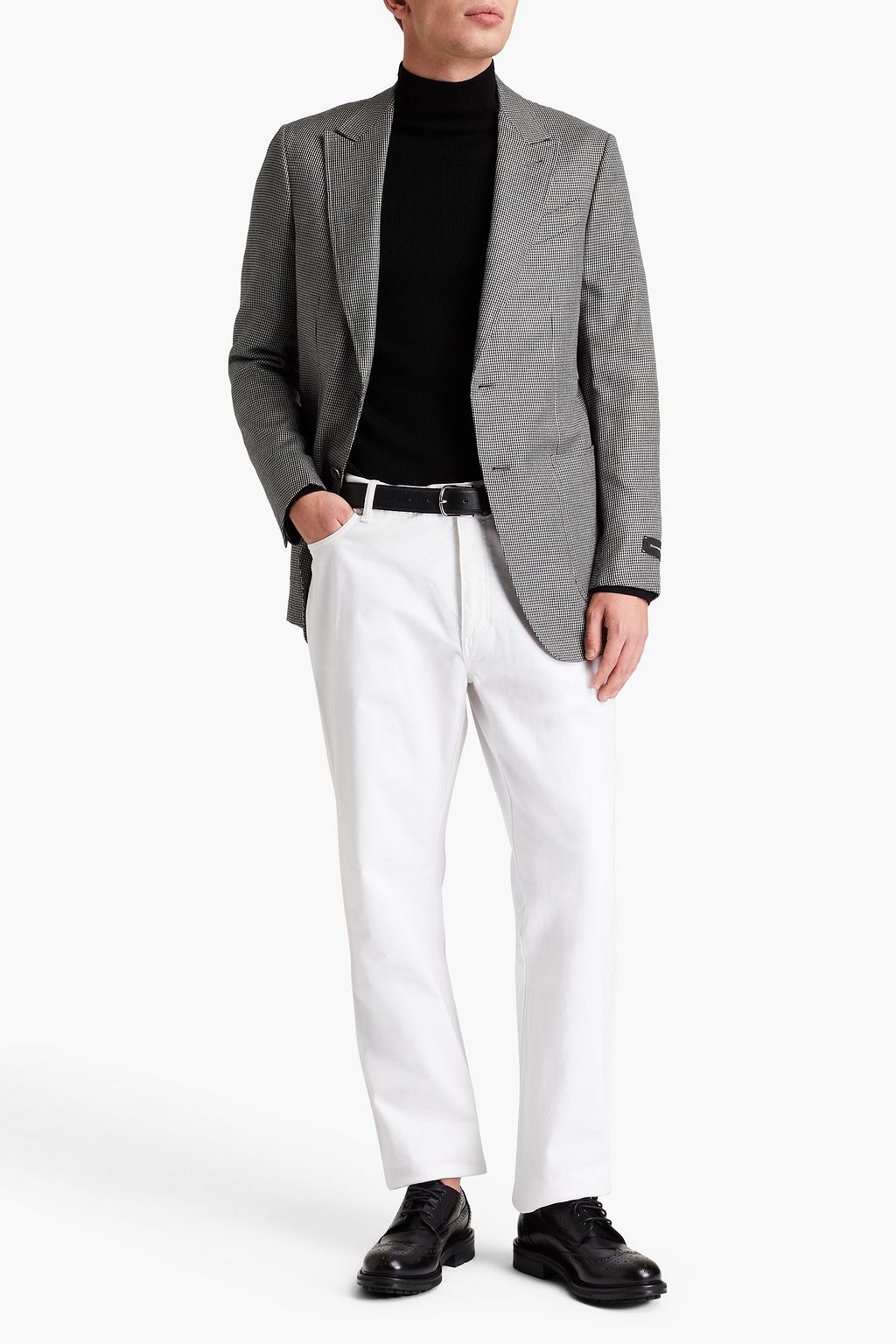 ZEGNA Houndstooth cotton-blend blazer