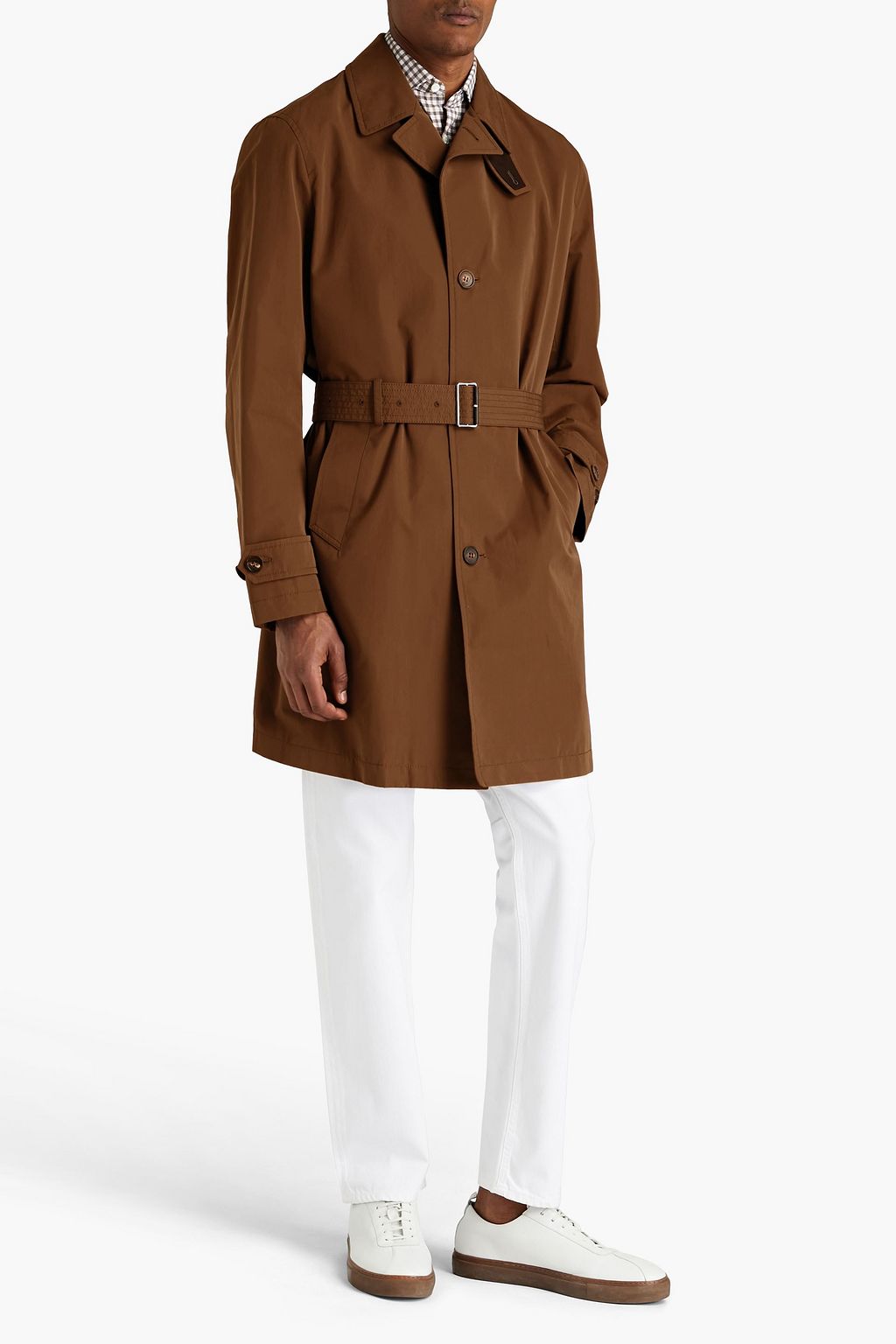 ZEGNA Belted cotton-gabardine trench coat