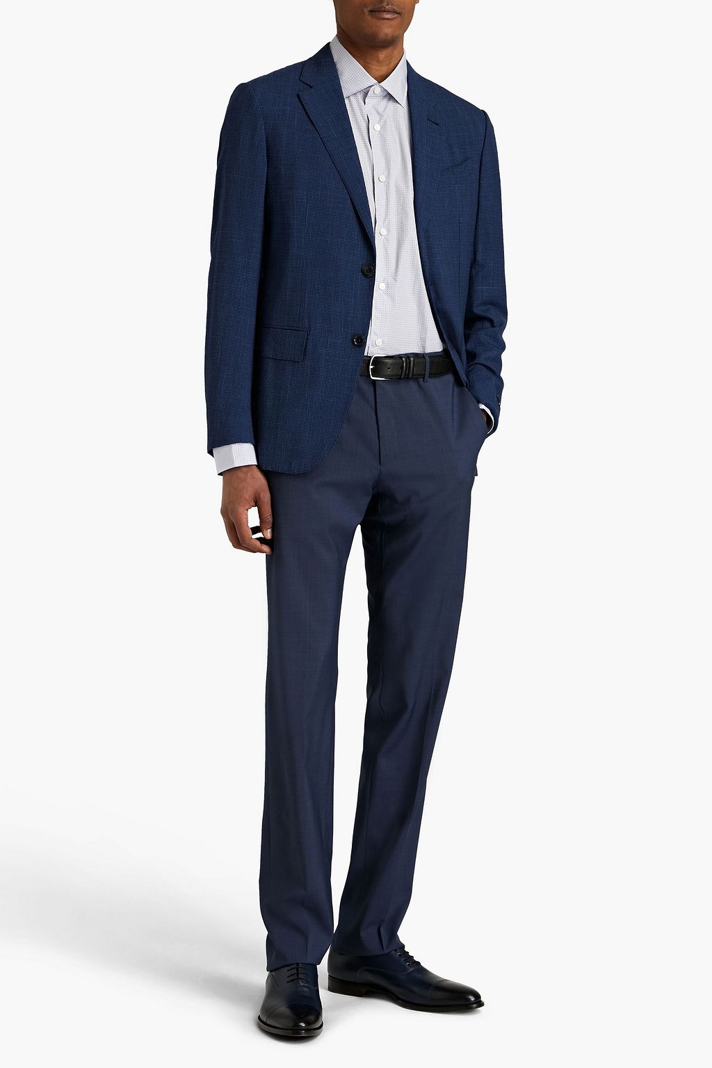 ZEGNA Slim-fit checked wool-blend seersucker blazer