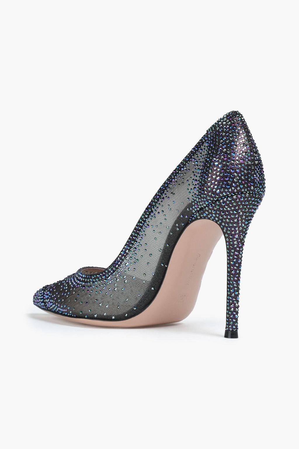 GIANVITO ROSSI Rania crystalembellished mesh pumps THE