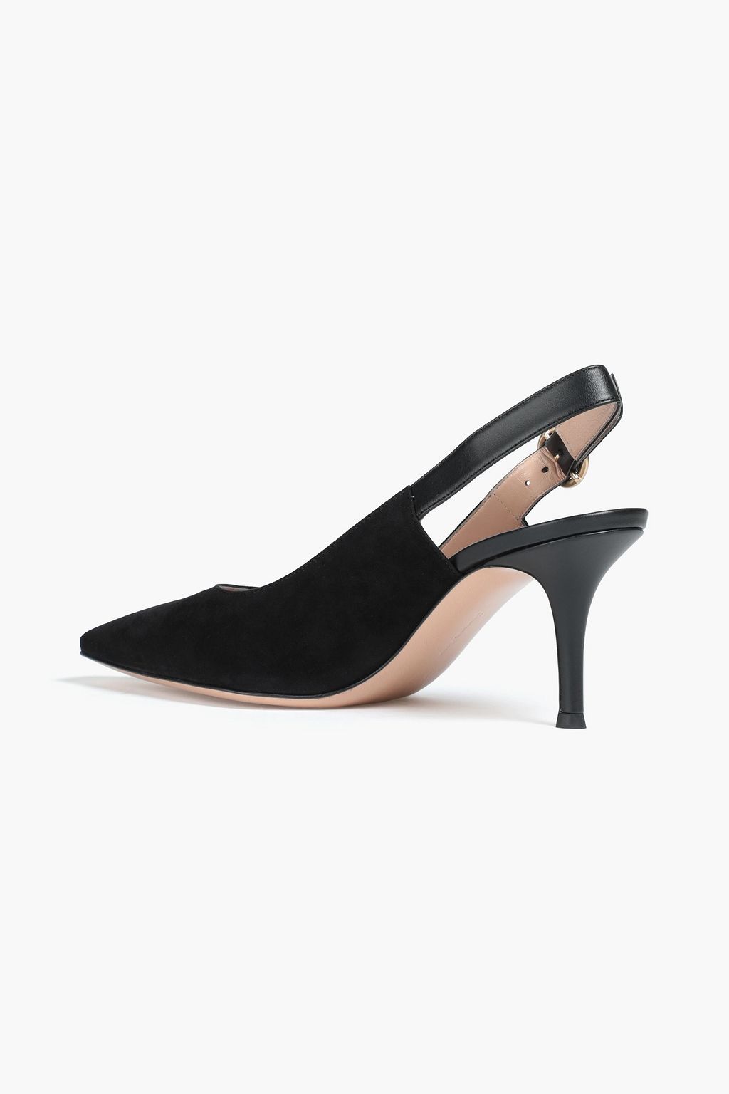 Black Leather and suede slingback pumps 
