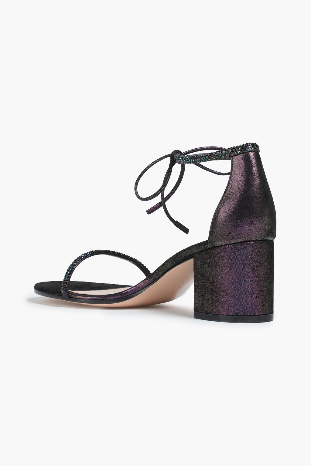 GIANVITO ROSSI Aria 60 crystal-embellished metallic suede sandals