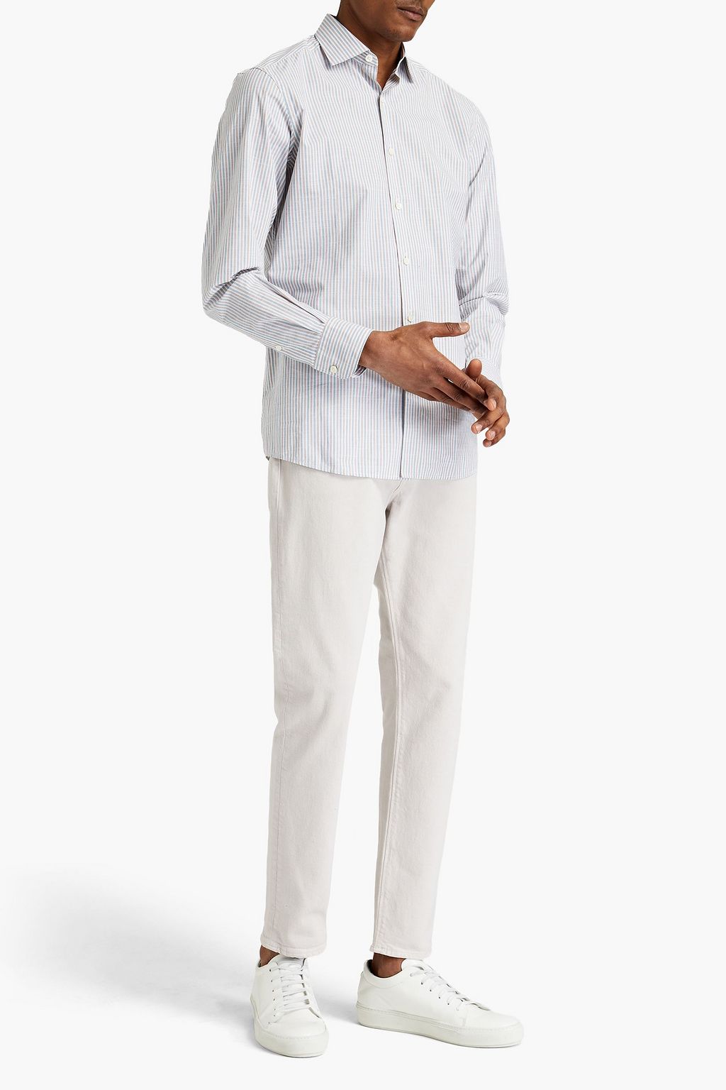 ZEGNA Striped cotton-poplin shirt
