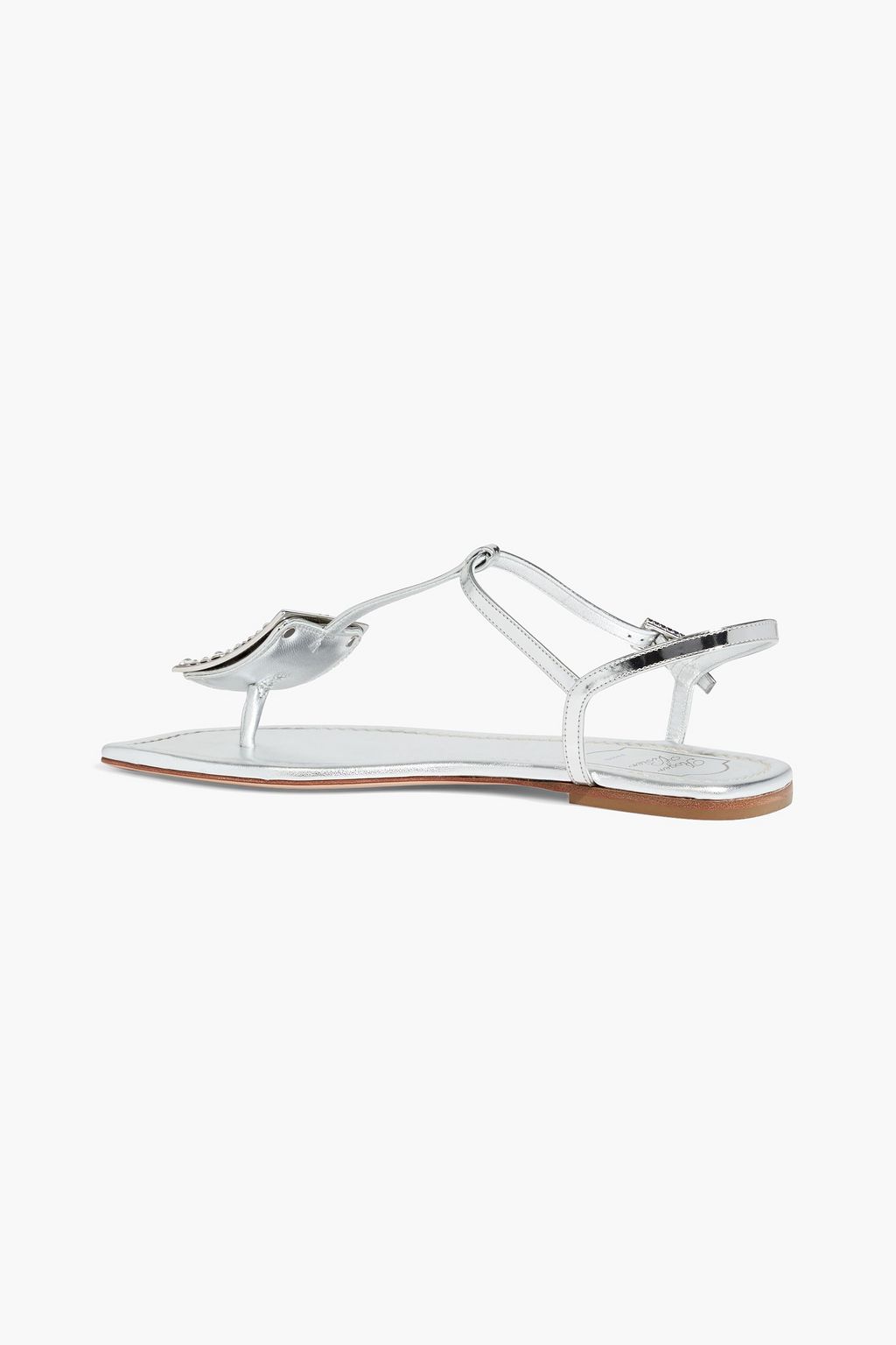 ROGER VIVIER Bikiviv Strass crystal-embellished metallic mirrored-leather sandals