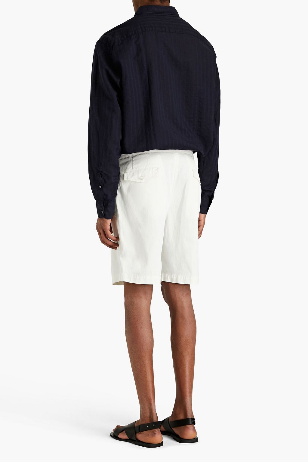 ZEGNA Pleated cotton-blend gabardine shorts