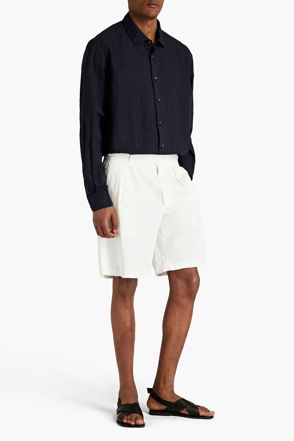 ZEGNA Pleated cotton-blend gabardine shorts