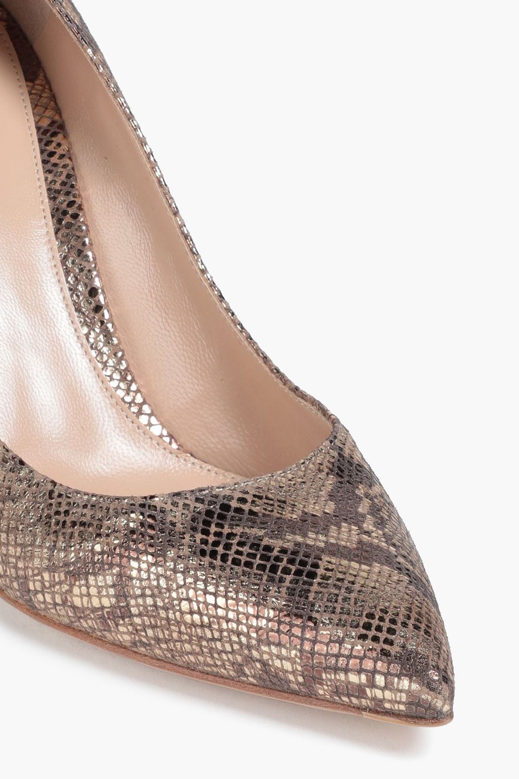 GIANVITO ROSSI Metallic snakeeffect leather pumps THE